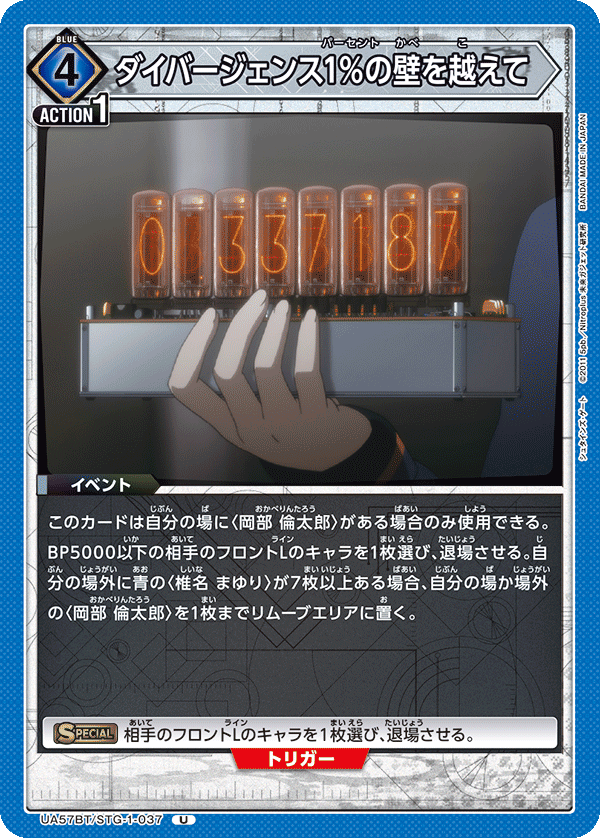 ダイバージェンス1%の壁を越えて(U)(UA57BT/STG-1-037)